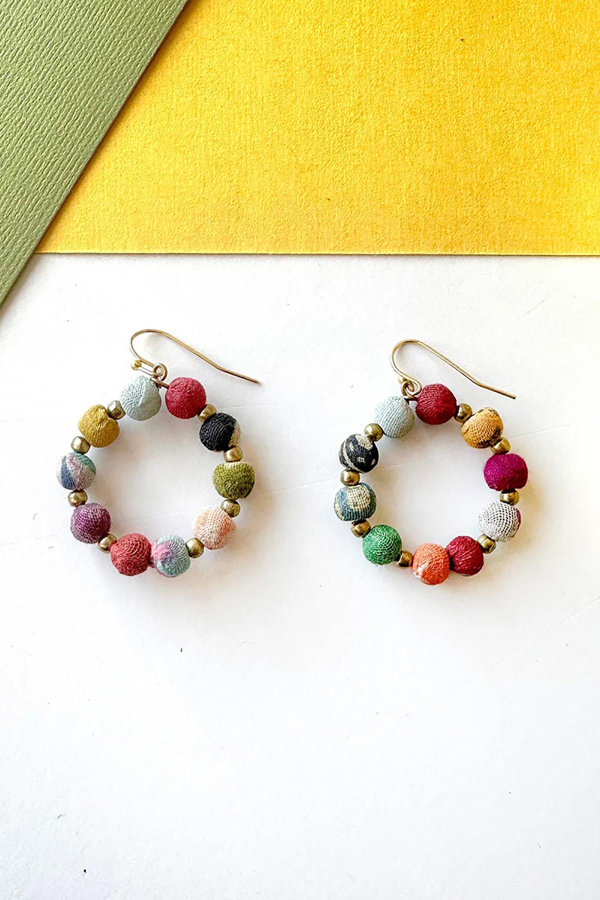 World Finds Encircled Kantha Earrings