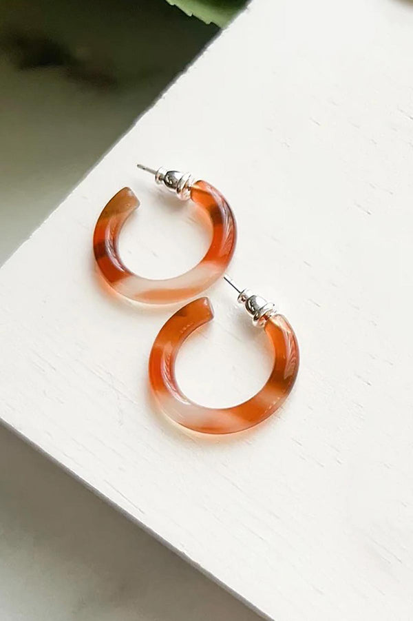 Fenna & Fei Small Acetate Hoops In Solstice
