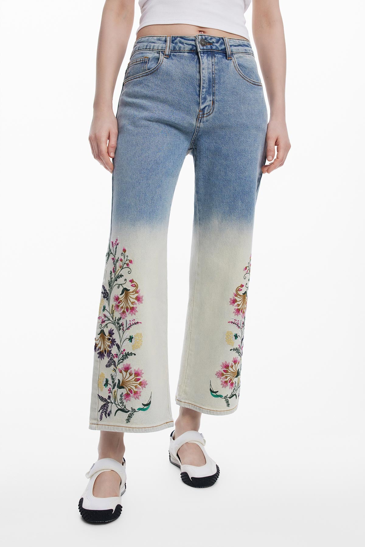 Desigual Floral Culotte Jeans