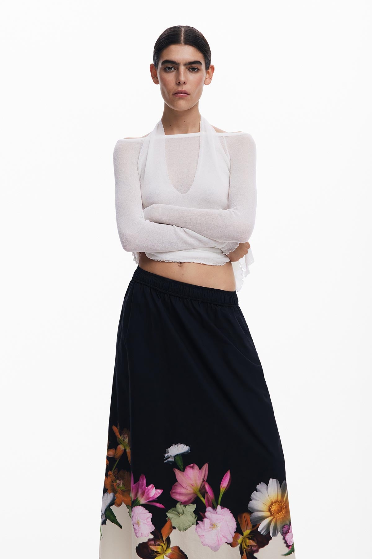 Desigual Floral Midi Skirt