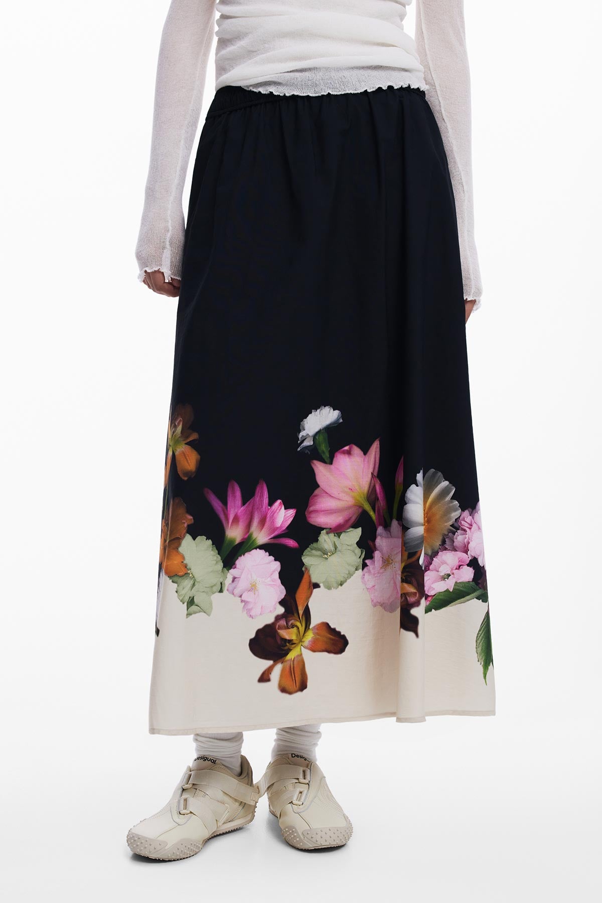 Desigual Floral Midi Skirt