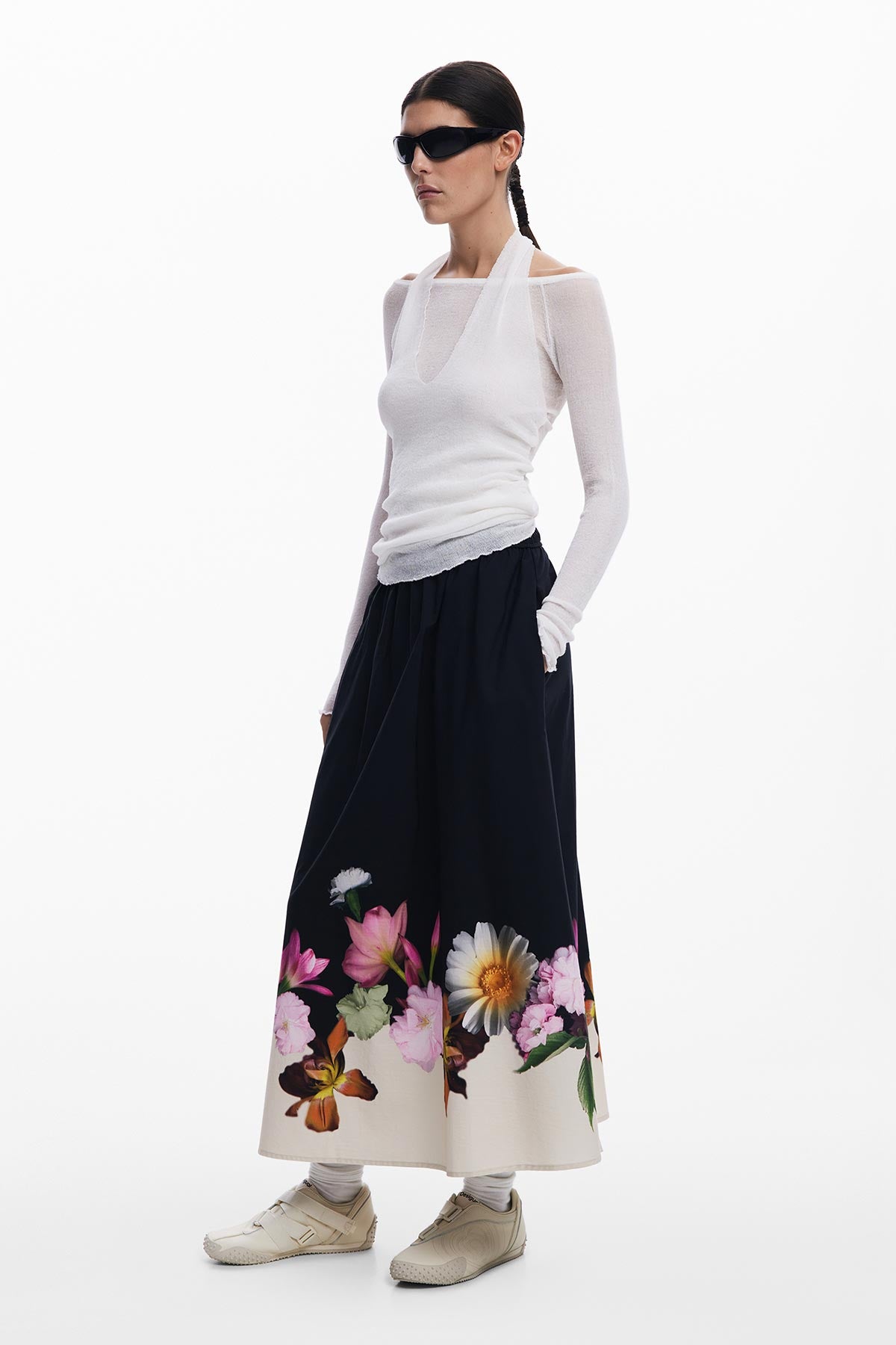 Desigual Floral Midi Skirt