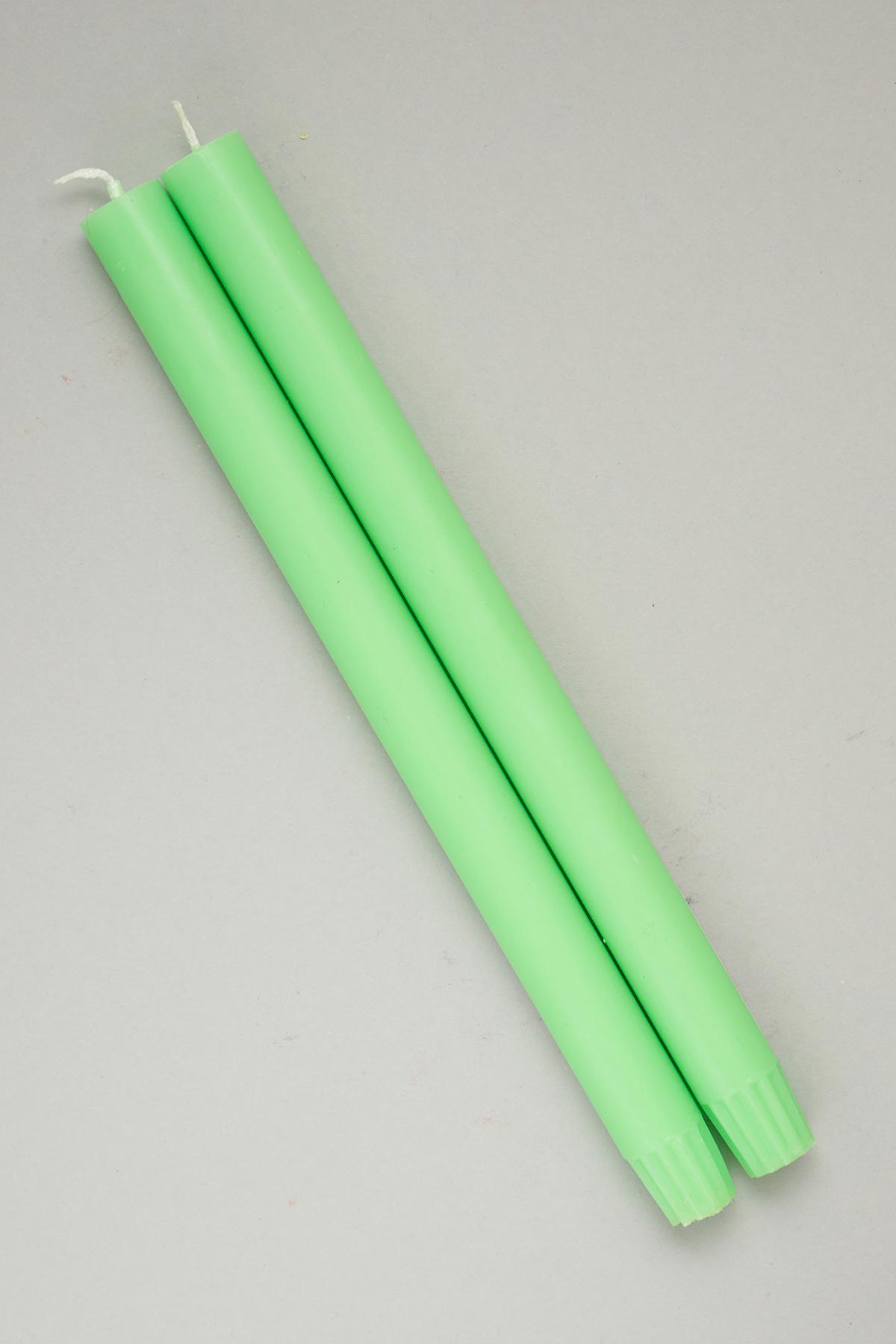 True Grace Fluoro Green Pair of Dining Candles