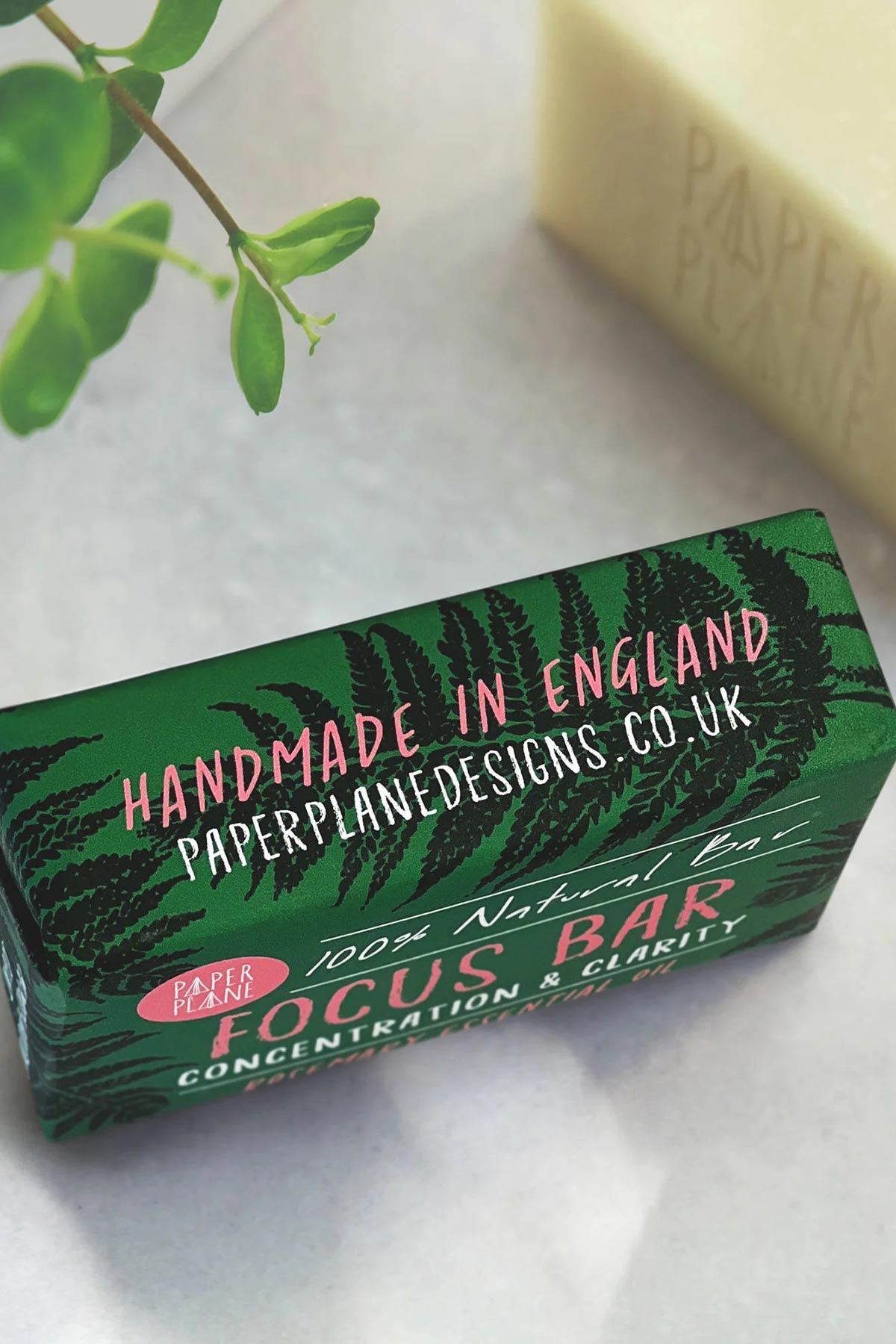 Paper Plane Focus Bar 100% Natural Vegan Rosemary Soap