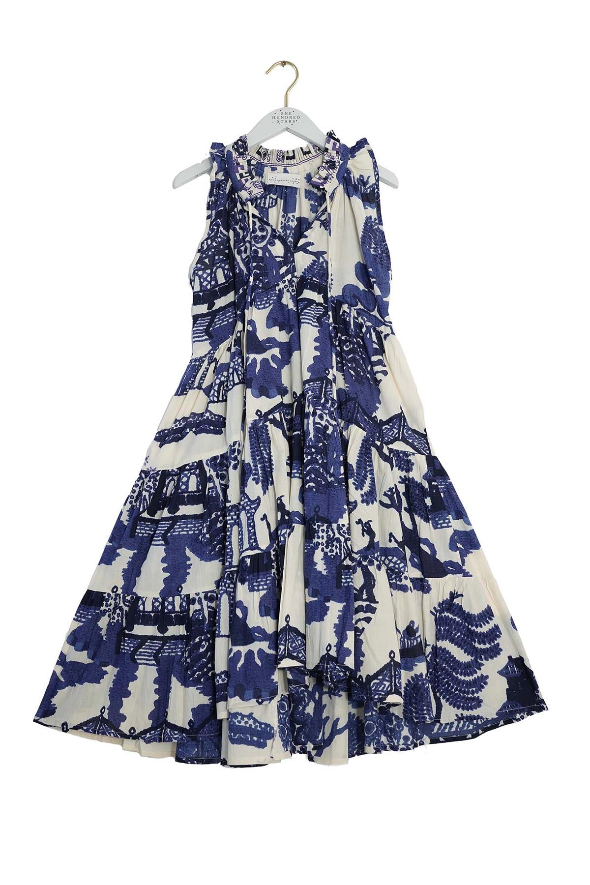 One Hundred Stars Giant Willow Blue Frill Dress