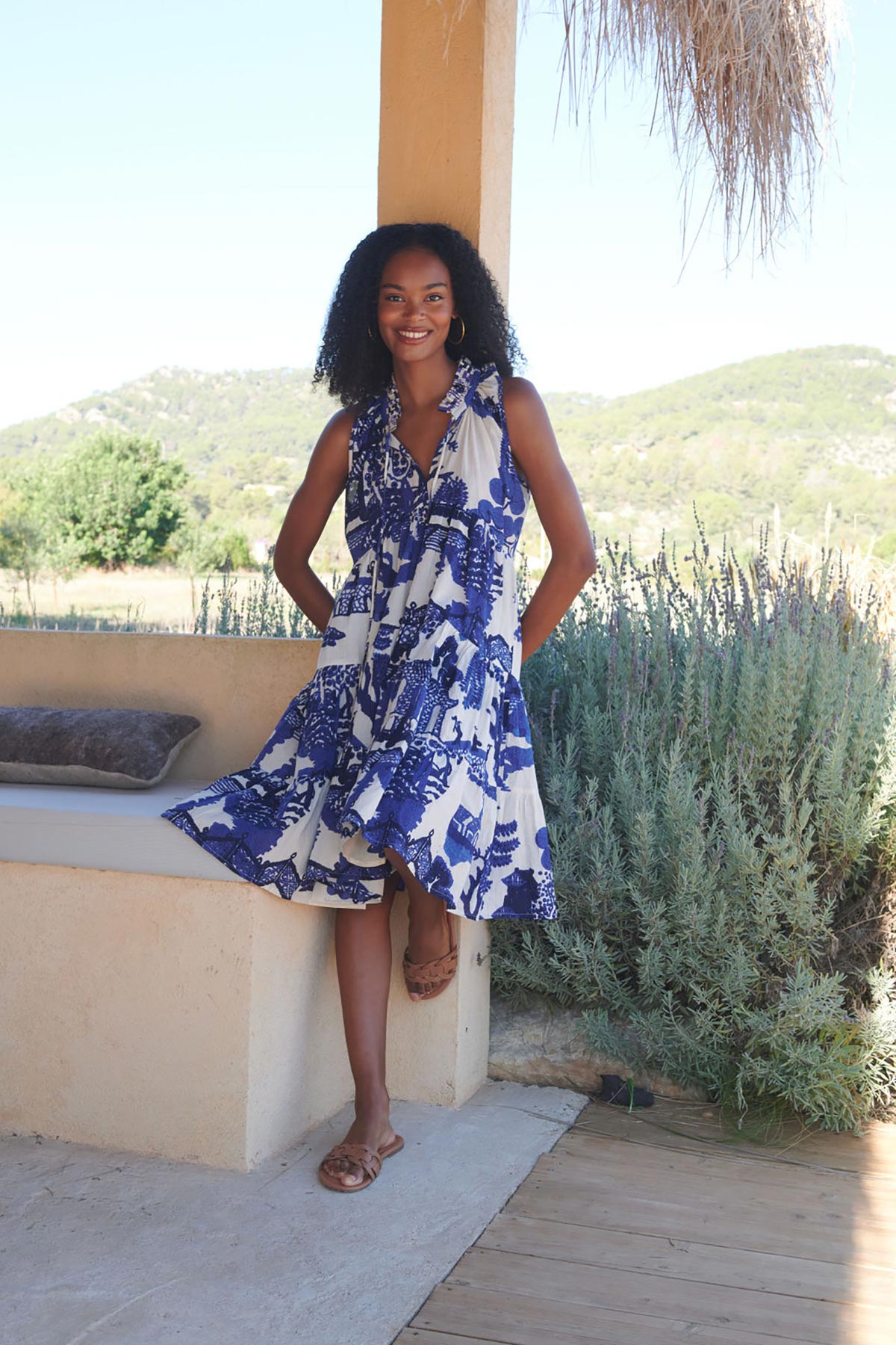 One Hundred Stars Giant Willow Blue Frill Dress
