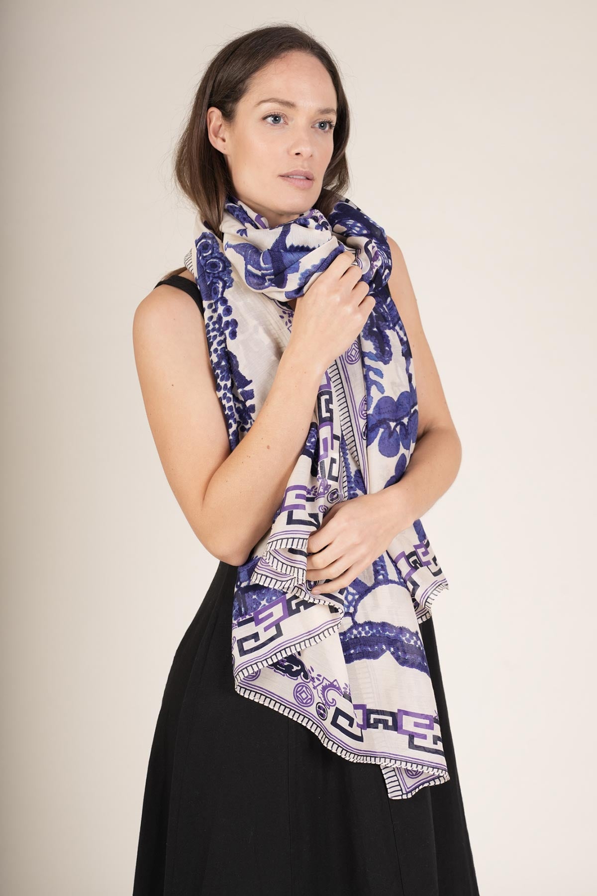 One Hundred Stars Giant Willow Blue Scarf
