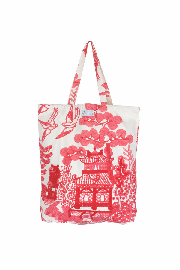 One Hundred Stars Giant Willow Fuchsia Pink Canvas Bag