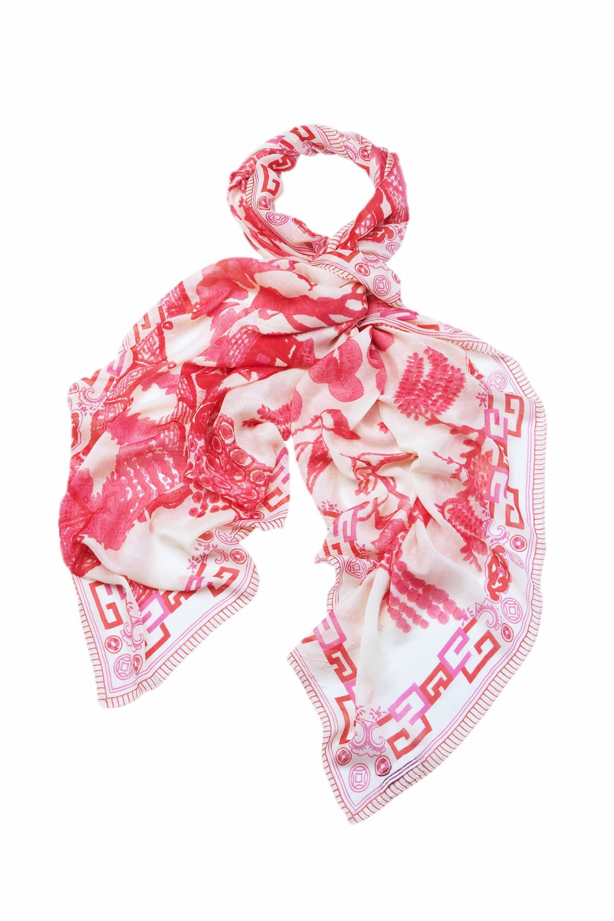 One Hundred Stars Giant Willow Fuchsia Pink Scarf