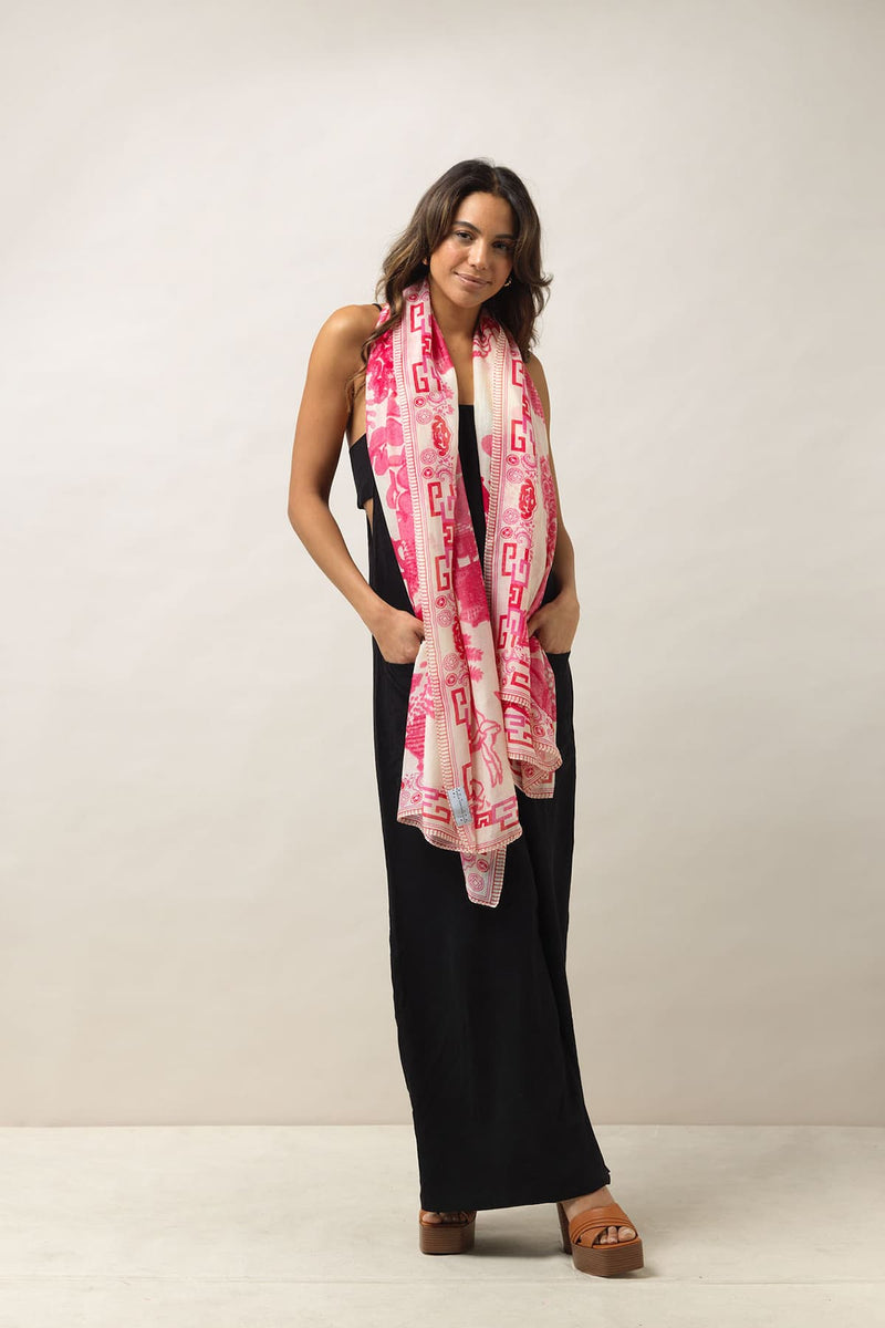 One Hundred Stars Giant Willow Fuchsia Pink Scarf