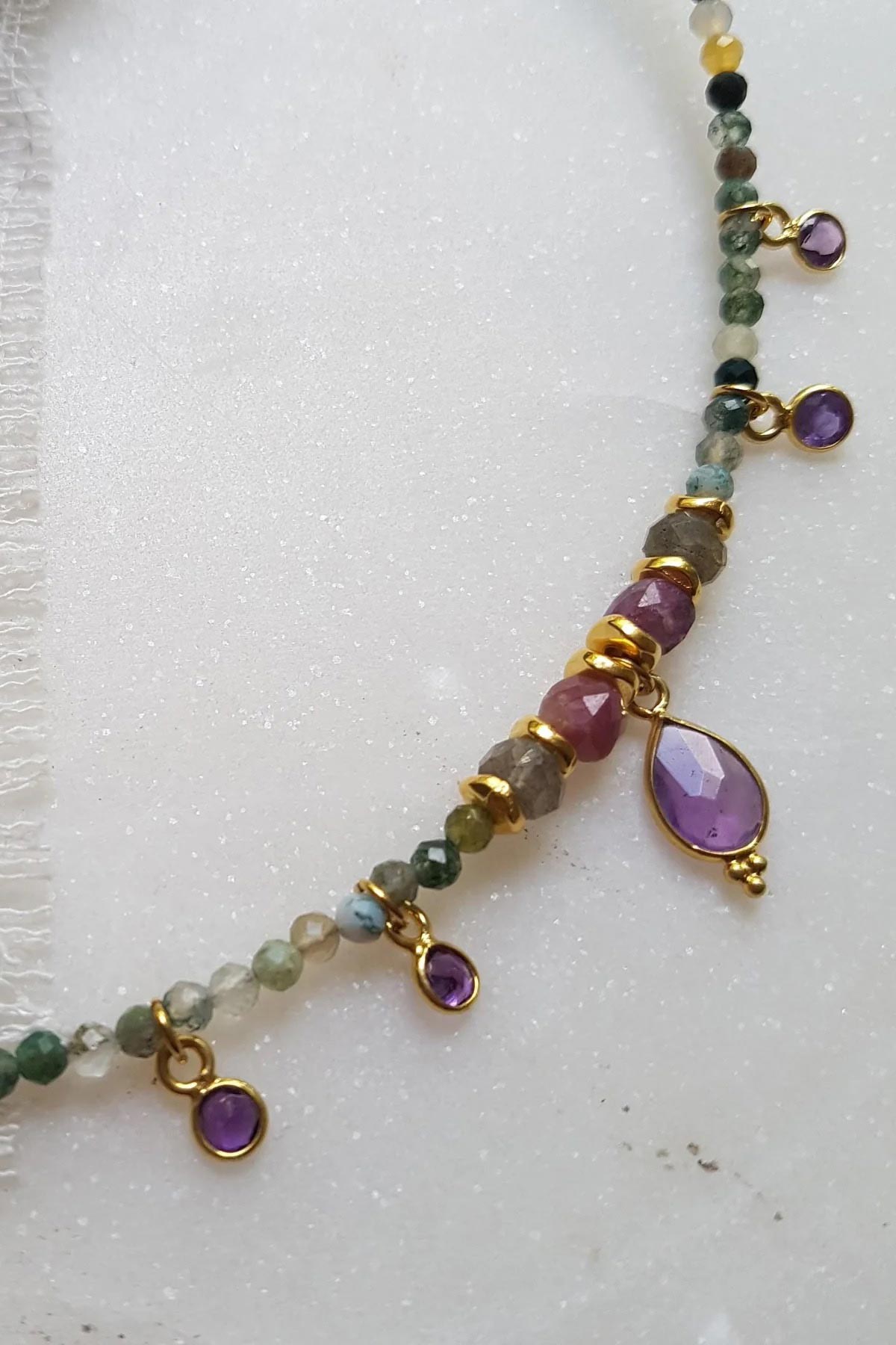 Ginandger Amalia Necklace - Indian Agate + Amethyst