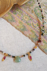 Ginandger Radha Tourmaline Aventurine Garnet Indian Ruby Necklace