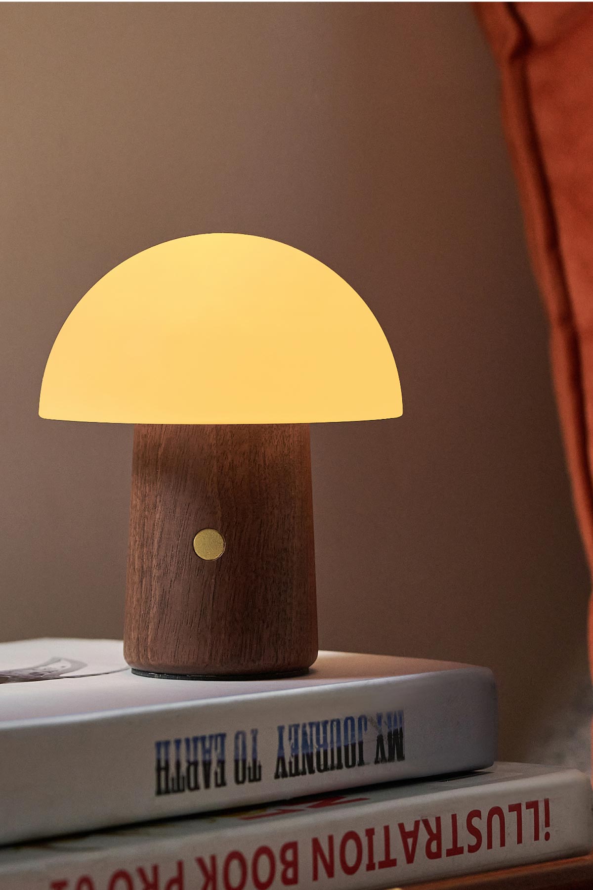 Gingko Design Mini Alice Mushroom Lamp | Natural Walnut Wood