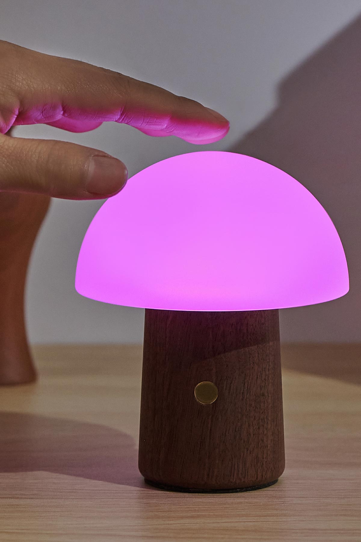 Gingko Design Mini Alice Mushroom Lamp | Natural Walnut Wood