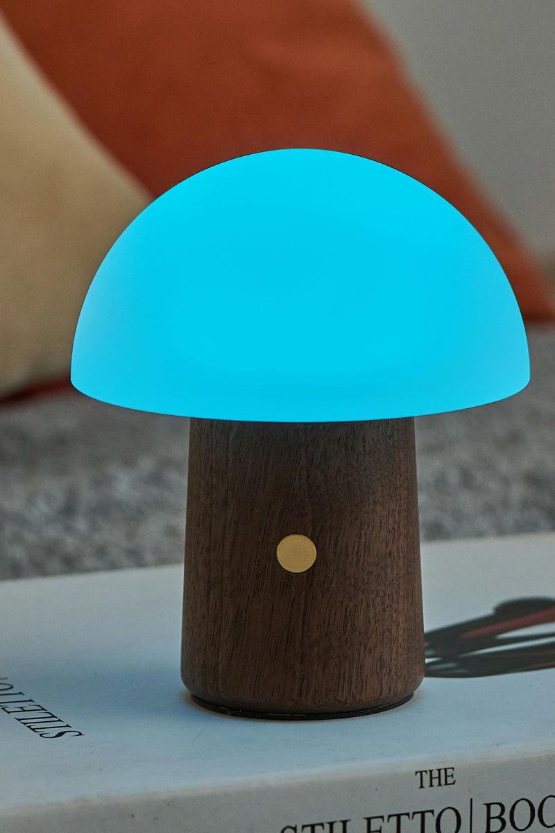 Gingko Design Mini Alice Mushroom Lamp | Natural Walnut Wood
