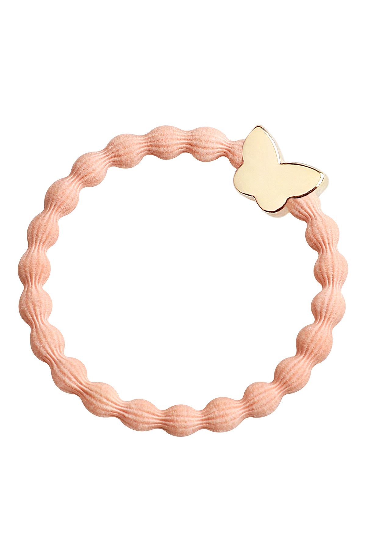 by Eloise Gold Butterfly Hairband In Peach
