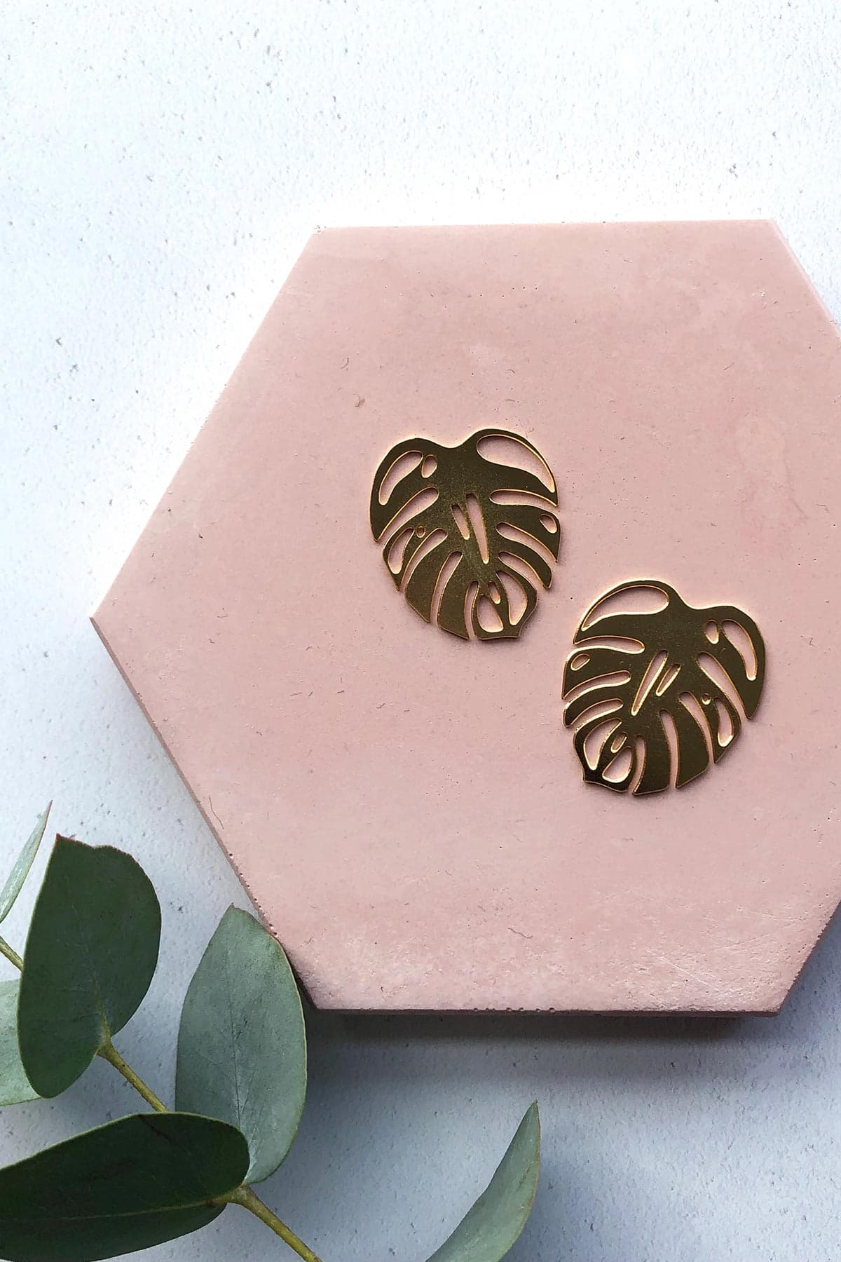 Mica Peet Gold Monstera Stud Earrings