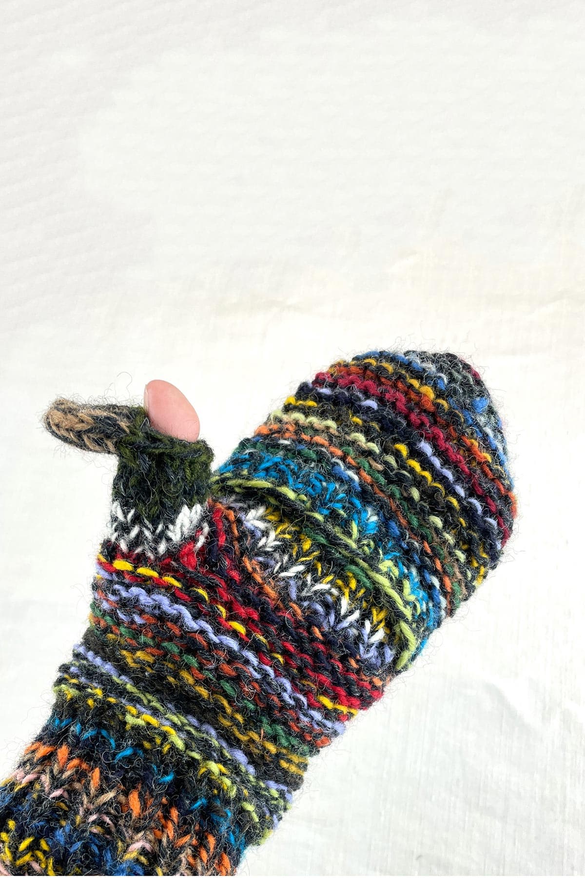 Aura Que Gopan Mitten Fingerless Gloves Eco Repurposed Wool