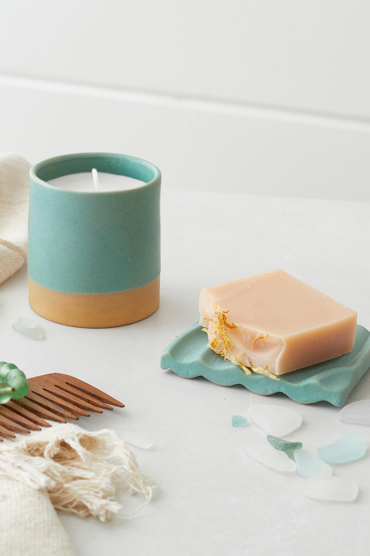 Auraque Handcrafted Frankincense Calendula Kaolin Clay Soap Bar