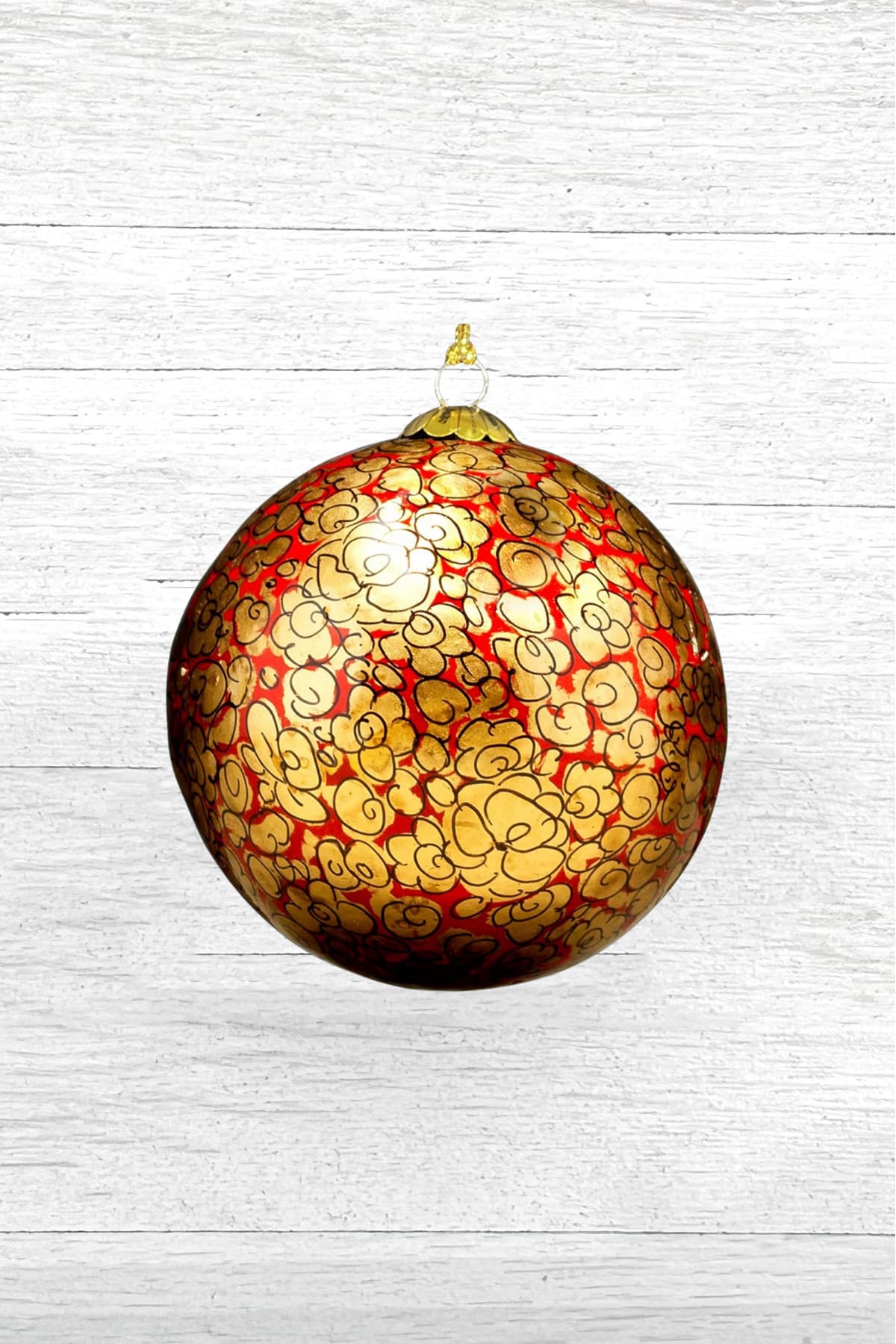 Honest Handcrafted Paper Mache Baubles Enchanted Red