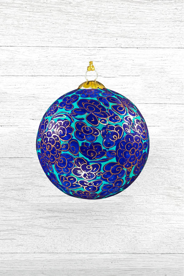 Honest Handcrafted Paper Mache Baubles Enchanted Royal Blue