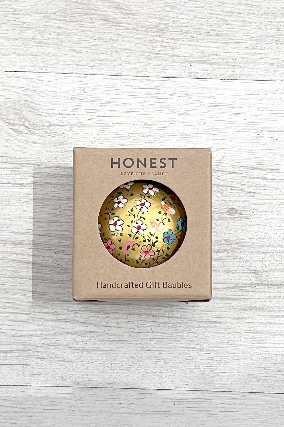 Honest Handcrafted Paper Mache Baubles Golden Hazara