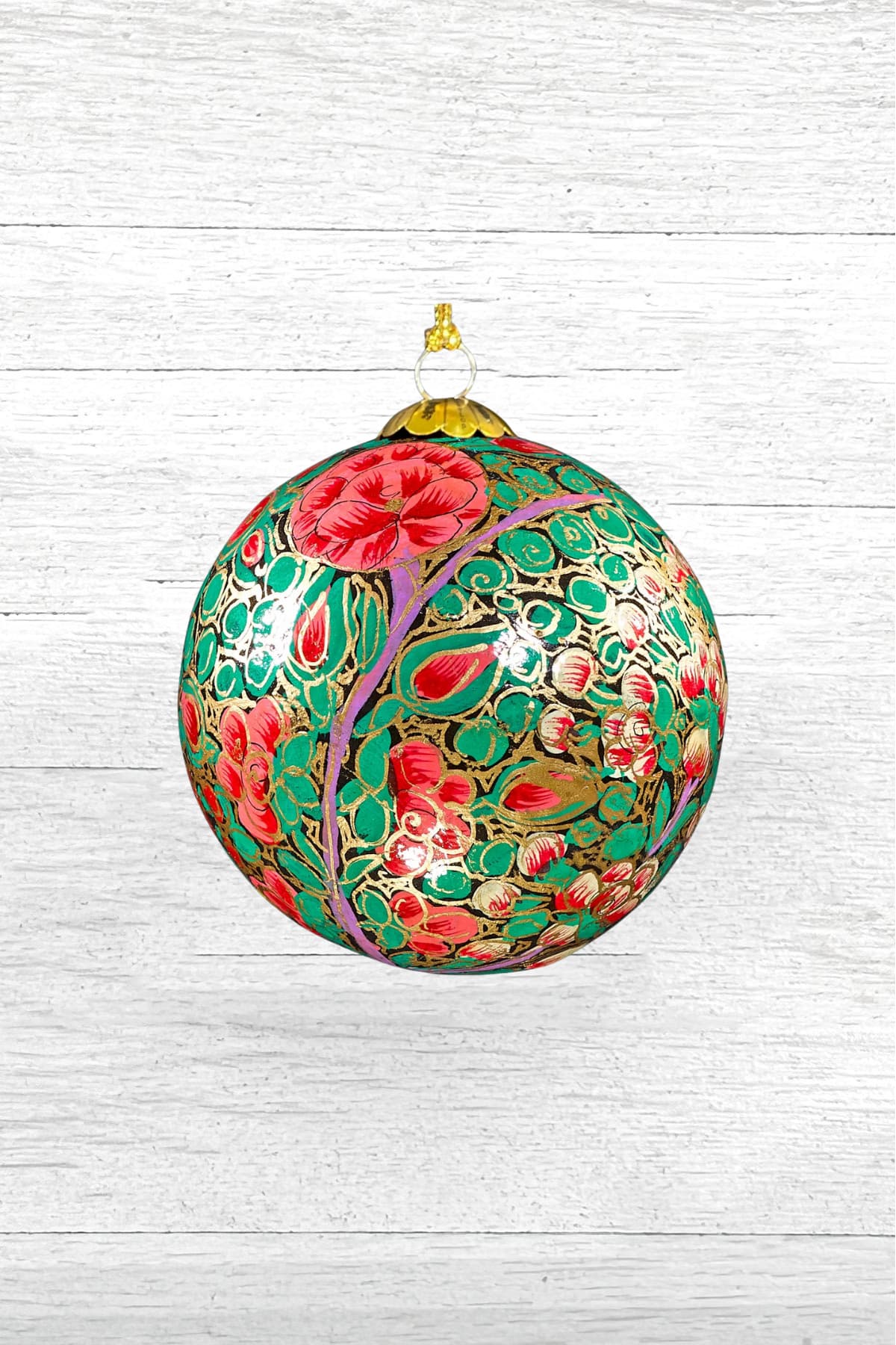 Honest Handcrafted Paper Mache Baubles Pink Roses