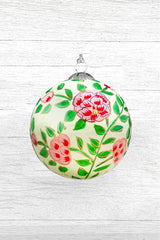 Honest Handcrafted Paper Mache Baubles Winter Roses