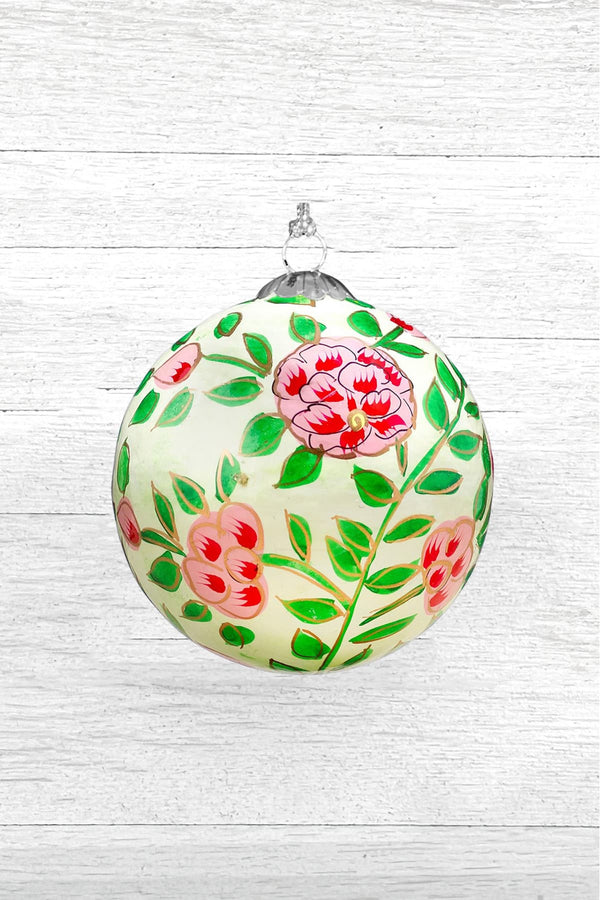 Honest Handcrafted Paper Mache Baubles Winter Roses