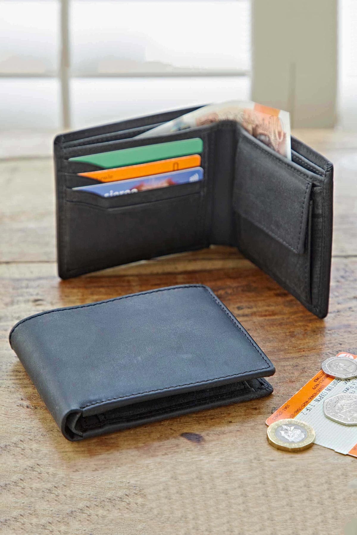 Paper High Handmade Buffalo Leather Black Wallet