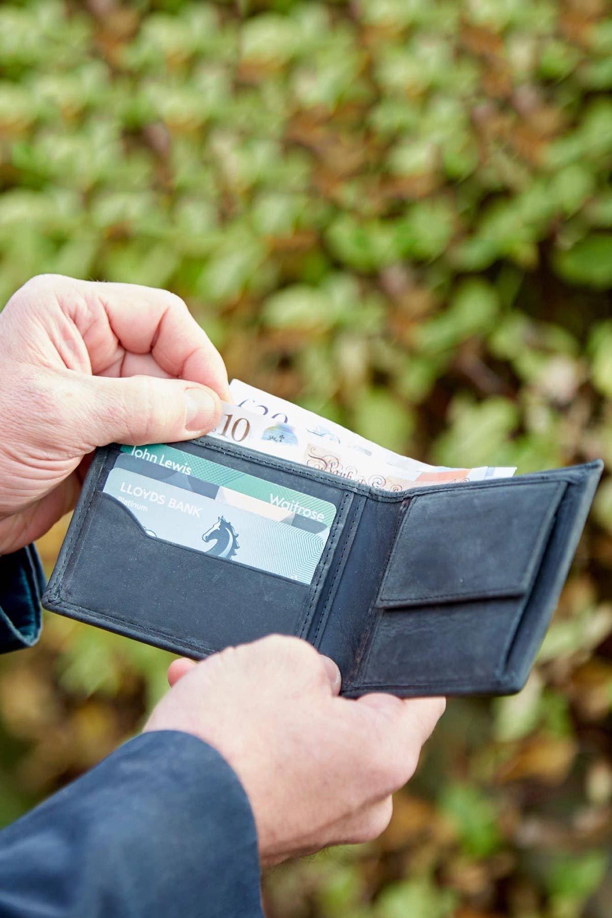 Paper High Handmade Buffalo Leather Black Wallet