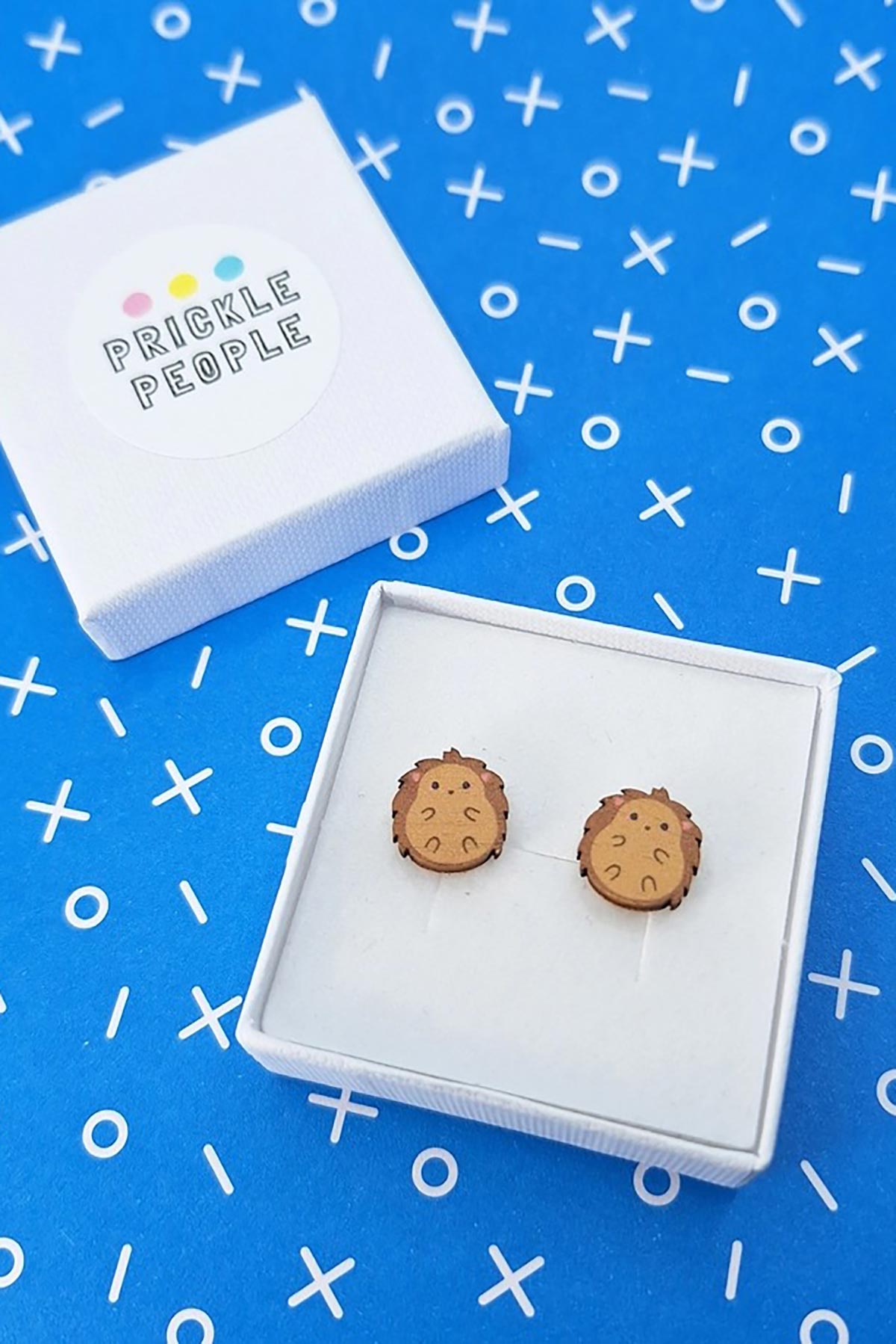 Prickle People Hedgehog Wooden Stud Earrings