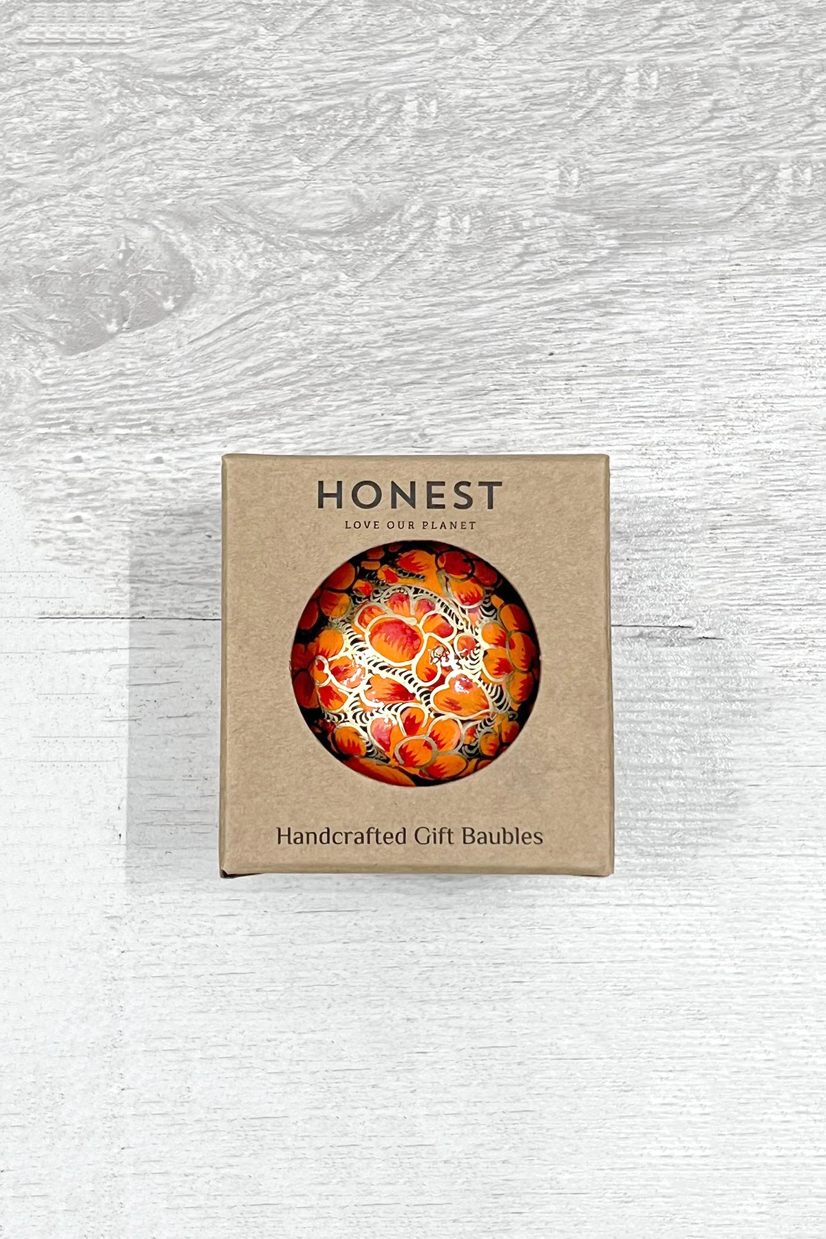 Honest Handcrafted Paper Mache Baubles Enchanted Orange