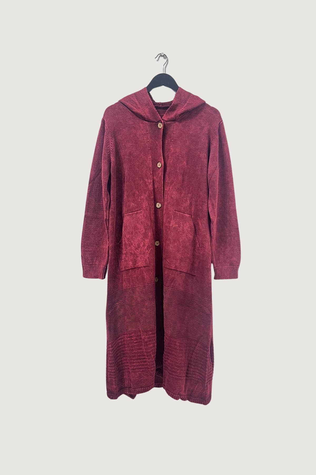 Mia Strada London Hooded Cotton Cardi Dress In Berry