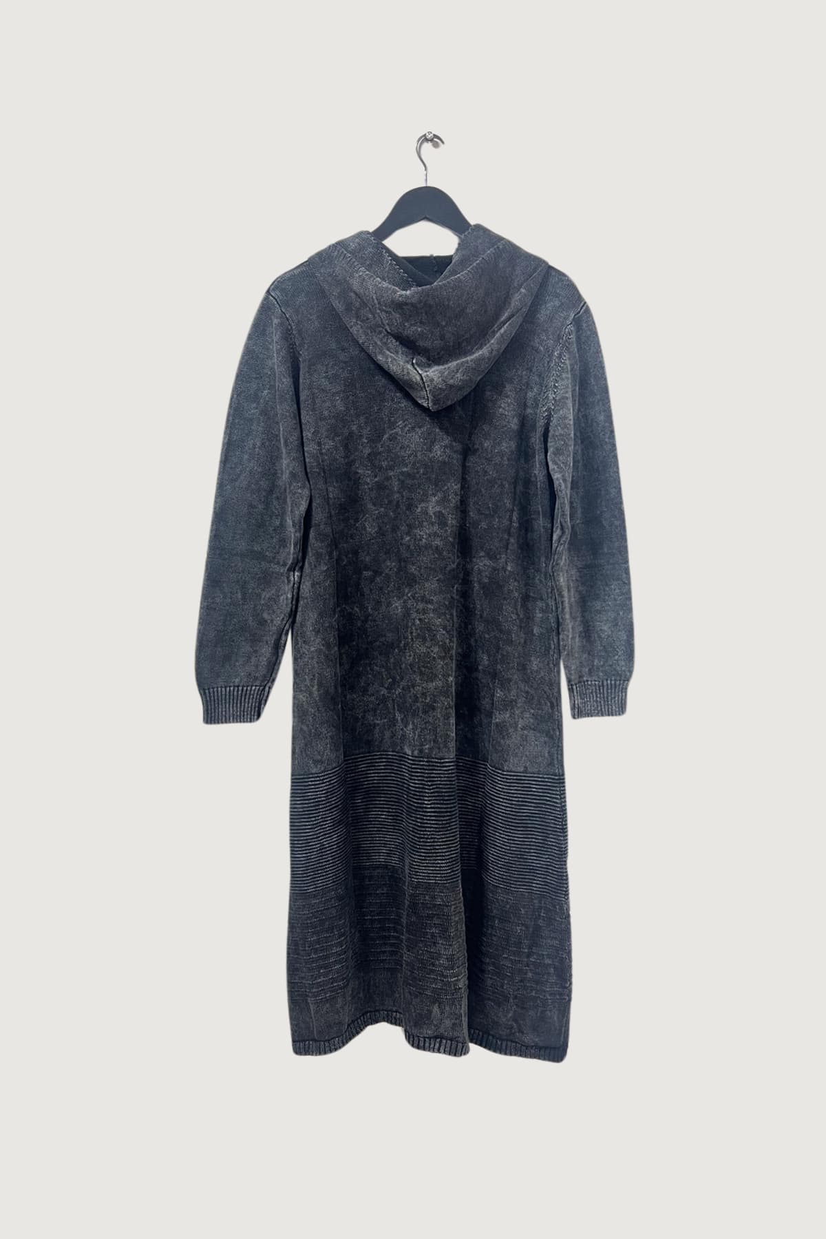 Mia Strada London Hooded Cotton Cardi Dress In Charcoal