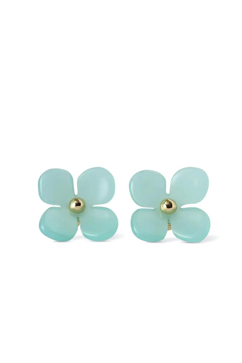 FennaAndFei Hydrangea Flower Studs Earrings In Jade