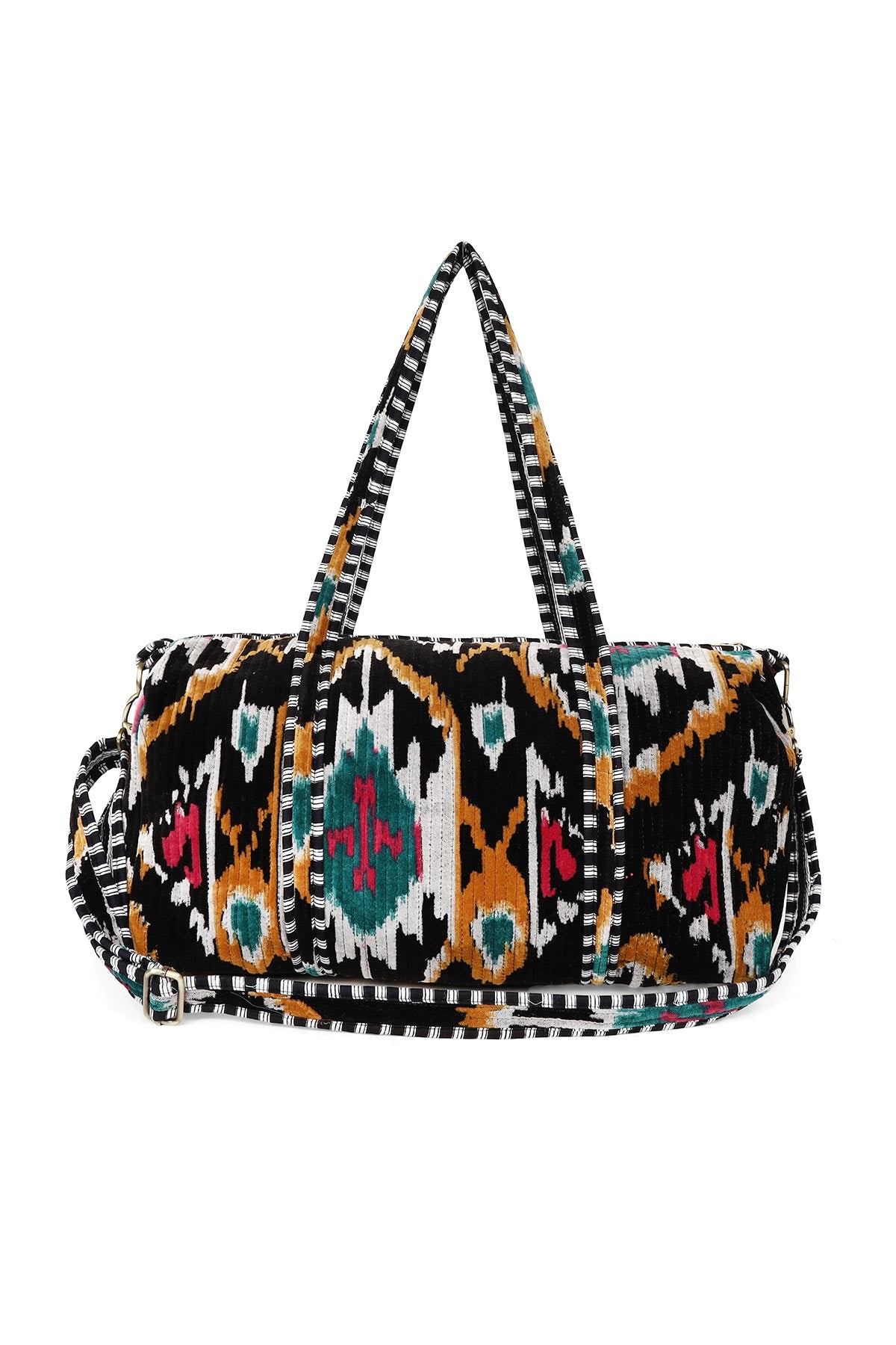 Mia Strada London Ikat Velvet Weekender Bag In Black