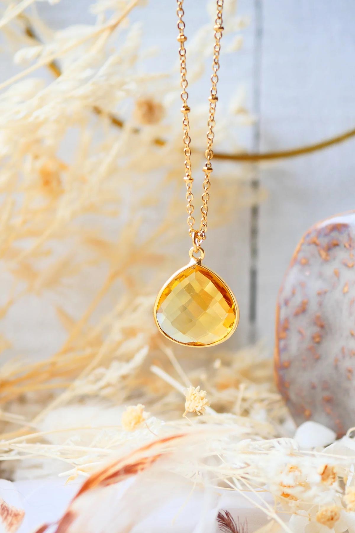 Ginandger Justine Necklace Citrine