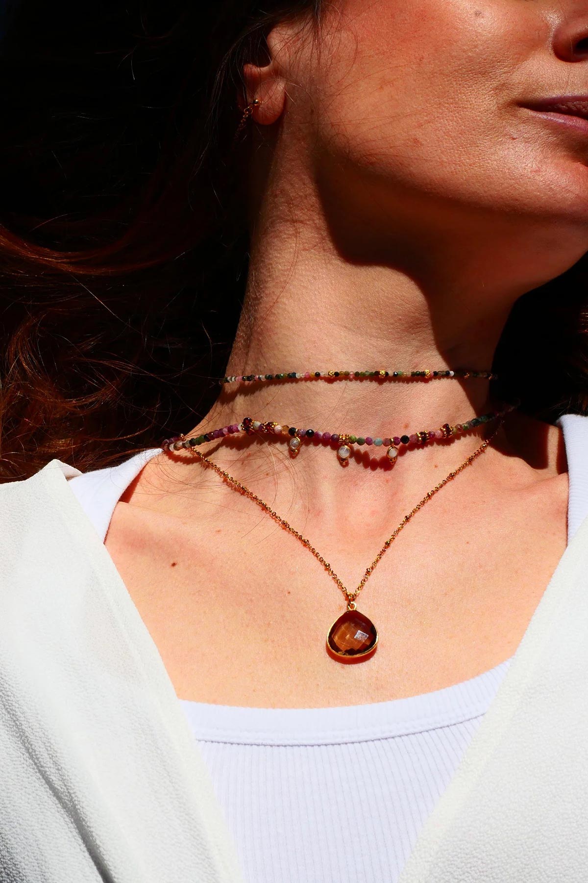 Ginandger Justine Necklace Smoked Quartz