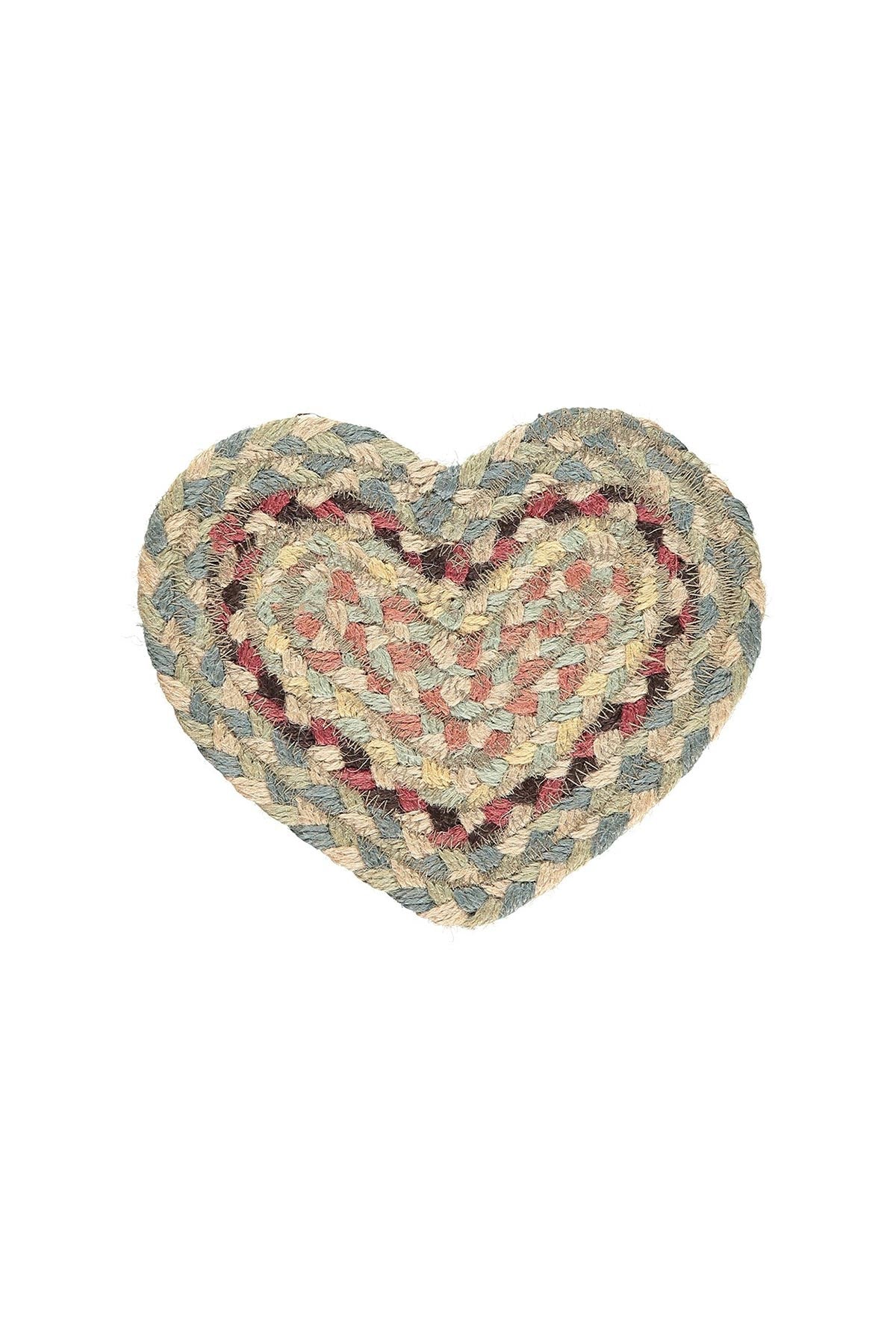 The Braided Rug Company Jute Heart Coasters