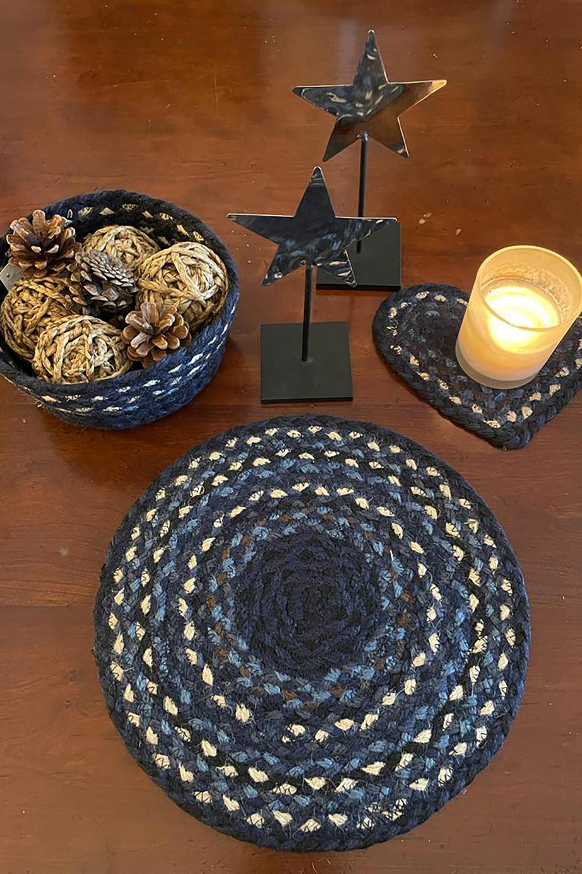 The Braided Rug Company Jute Heart Coasters