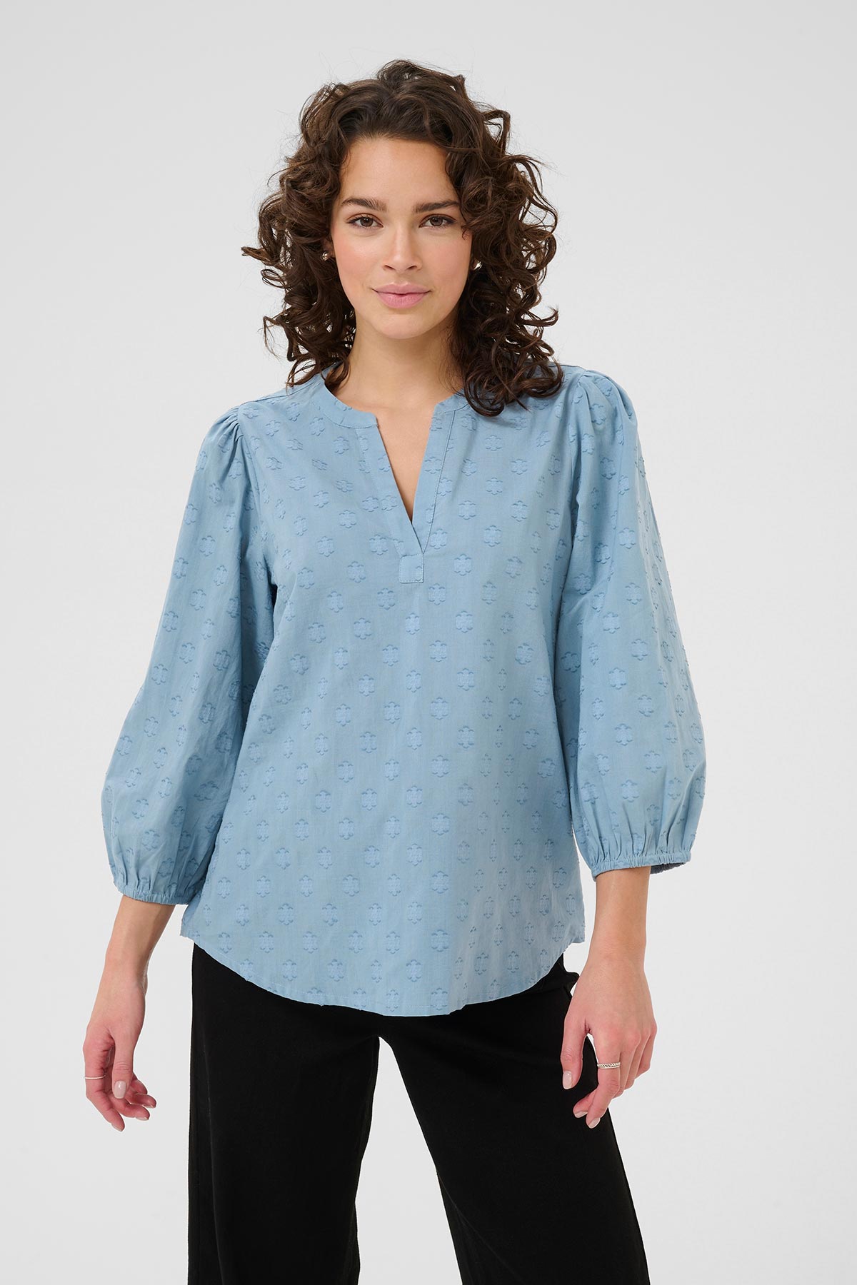 Kaffe KAenya Blouse In Windward Blue