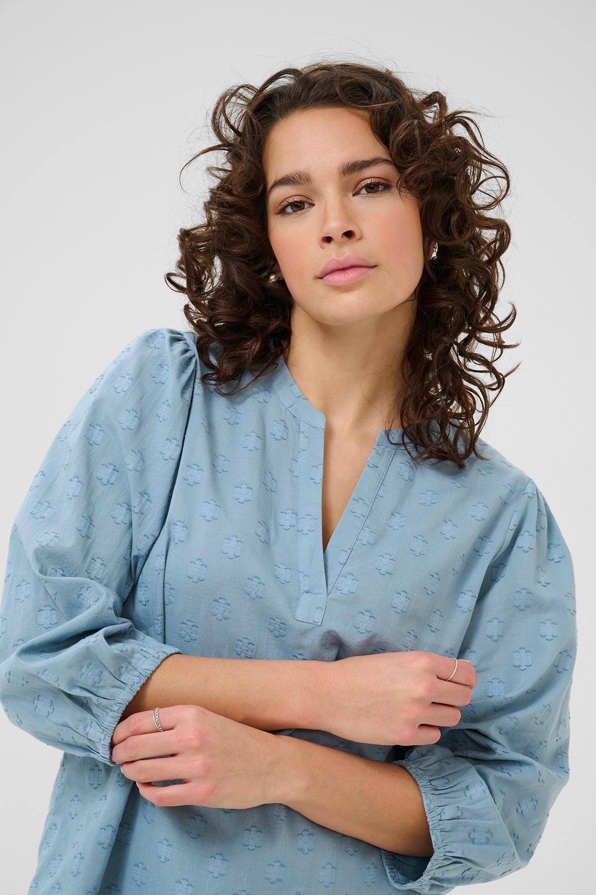 Kaffe KAenya Blouse In Windward Blue
