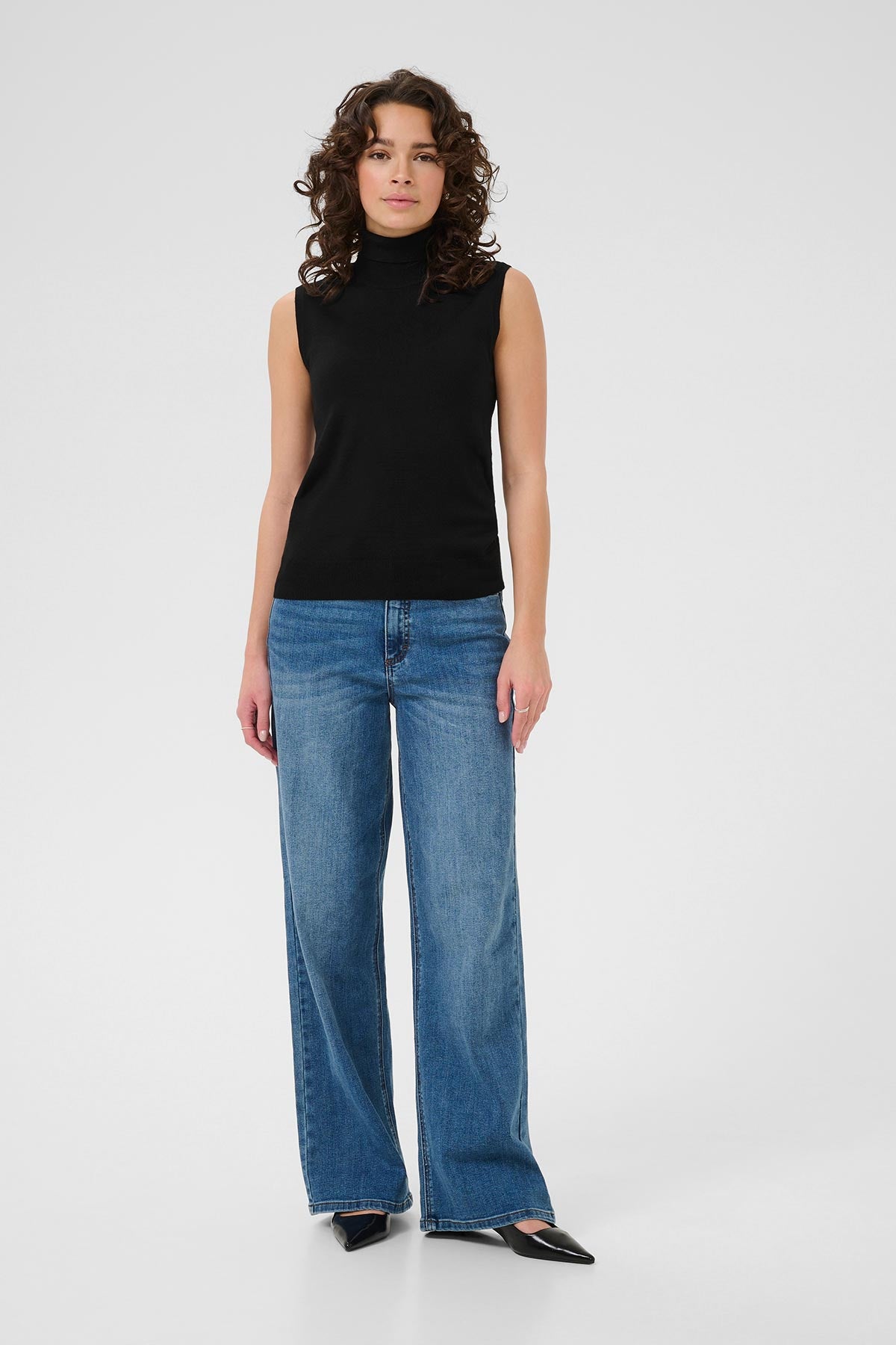 KAlizza Roll Neck Top In Black