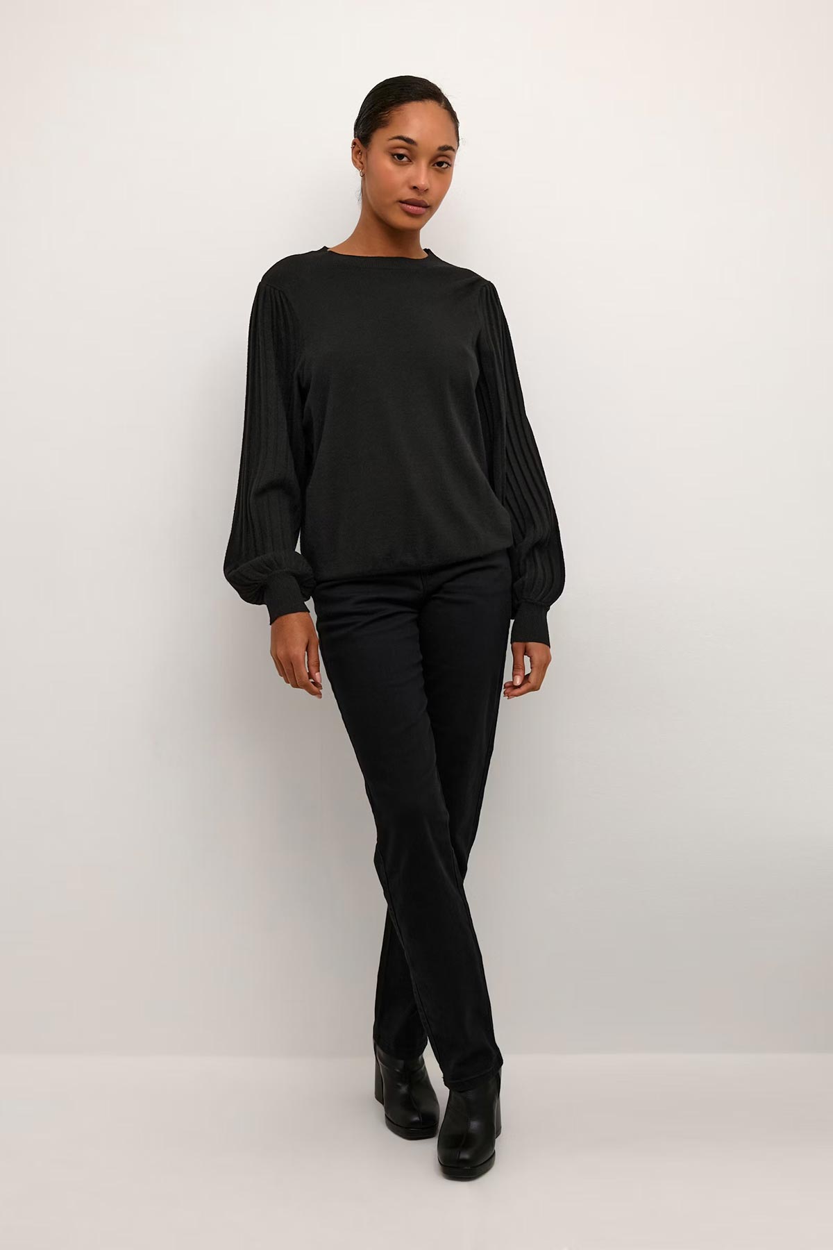 Kaffe KAlone Knit Pullover In Black