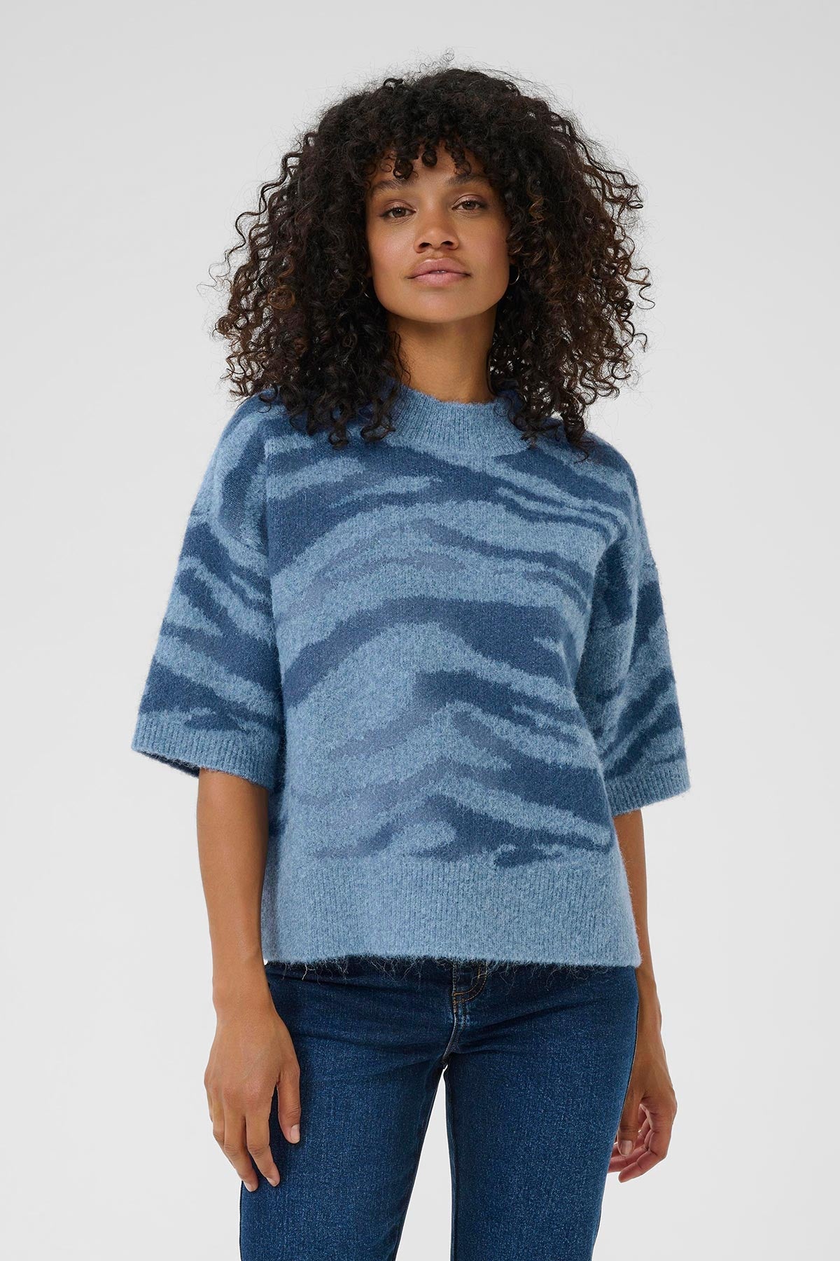 Kaffe KAsandra Pullover In Bering Sea Animal