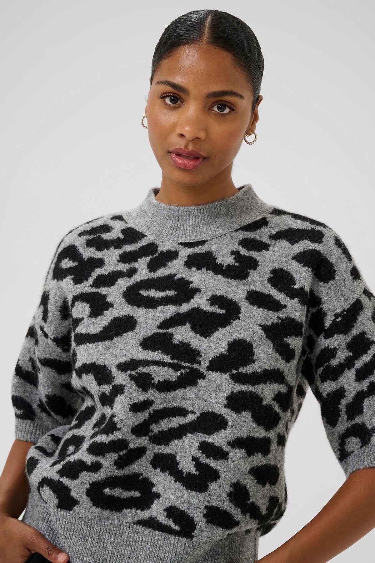 Kaffe KAsandra Pullover In Black Leopard