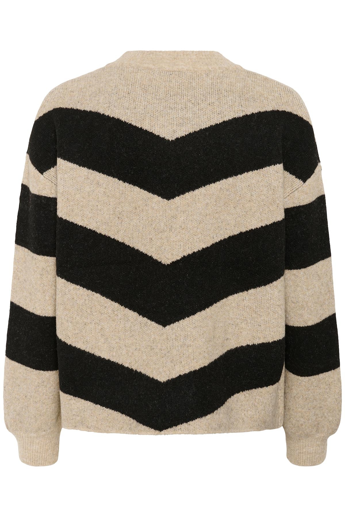 Kaffe KAverana Knit Pullover In Black Stripe