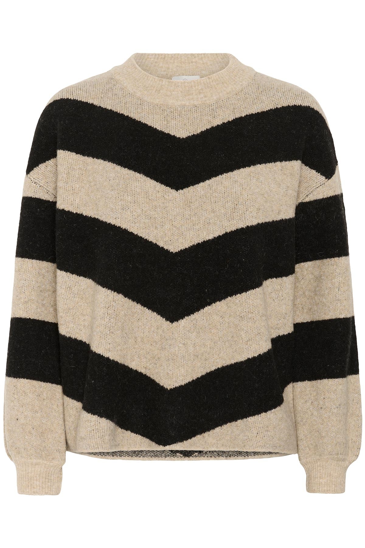 Kaffe KAverana Knit Pullover In Black Stripe