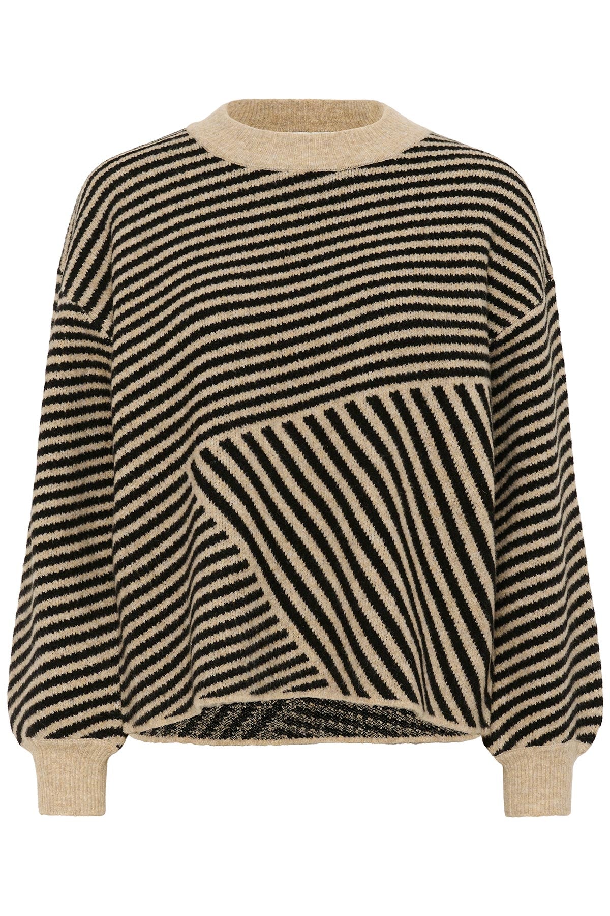 Kaffe KAverana Knit Pullover In Feather Gray Melange